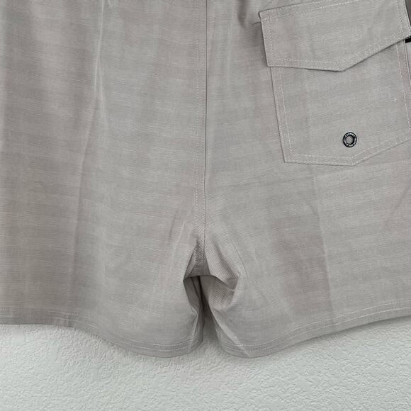 Ezekiel Tan Striped Men’s Casual 4” Elastic Drawstring Waist Board Shorts 38 NWT - Picture 10 of 12